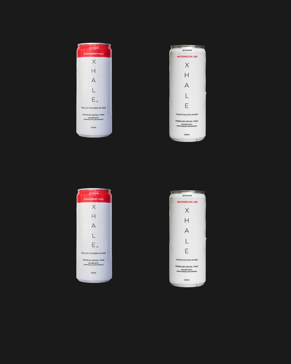 XHALE Watermelon Lime & Strawberry Yuzu Mixed 4 Pack - 330mL