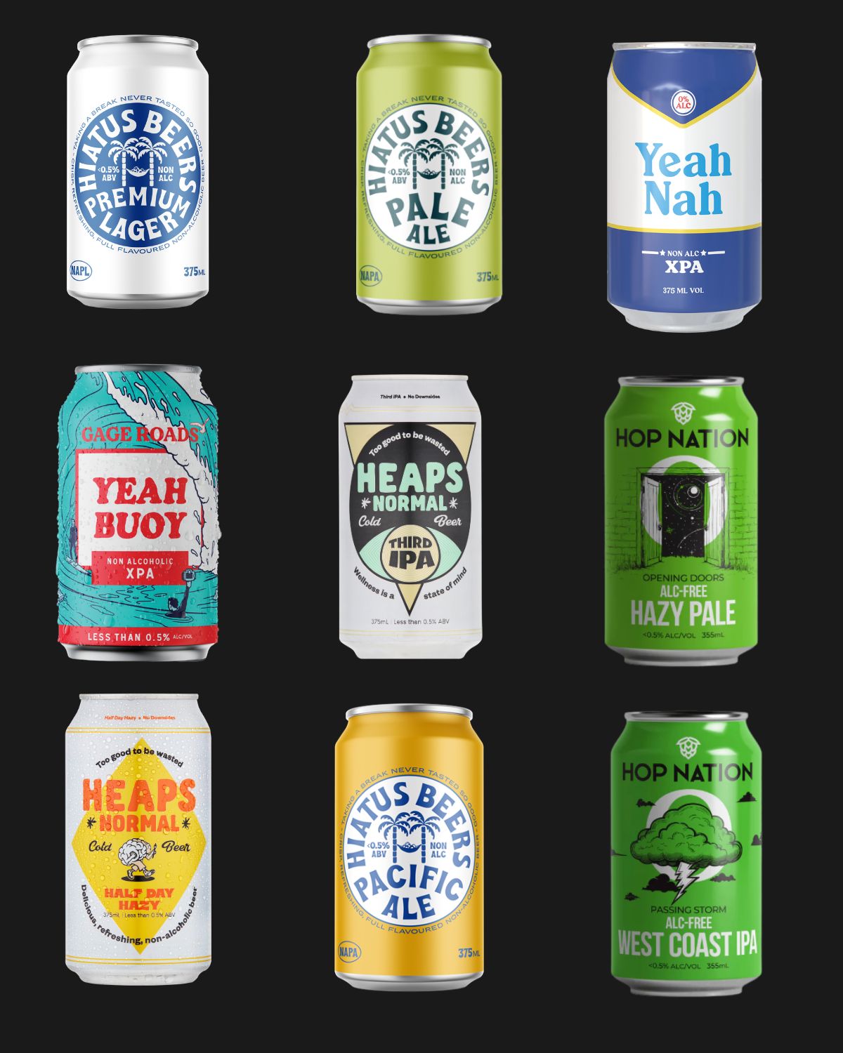 Lager, IPA, XPA, Hazy Beer Mixed 9 Pack - 375mL