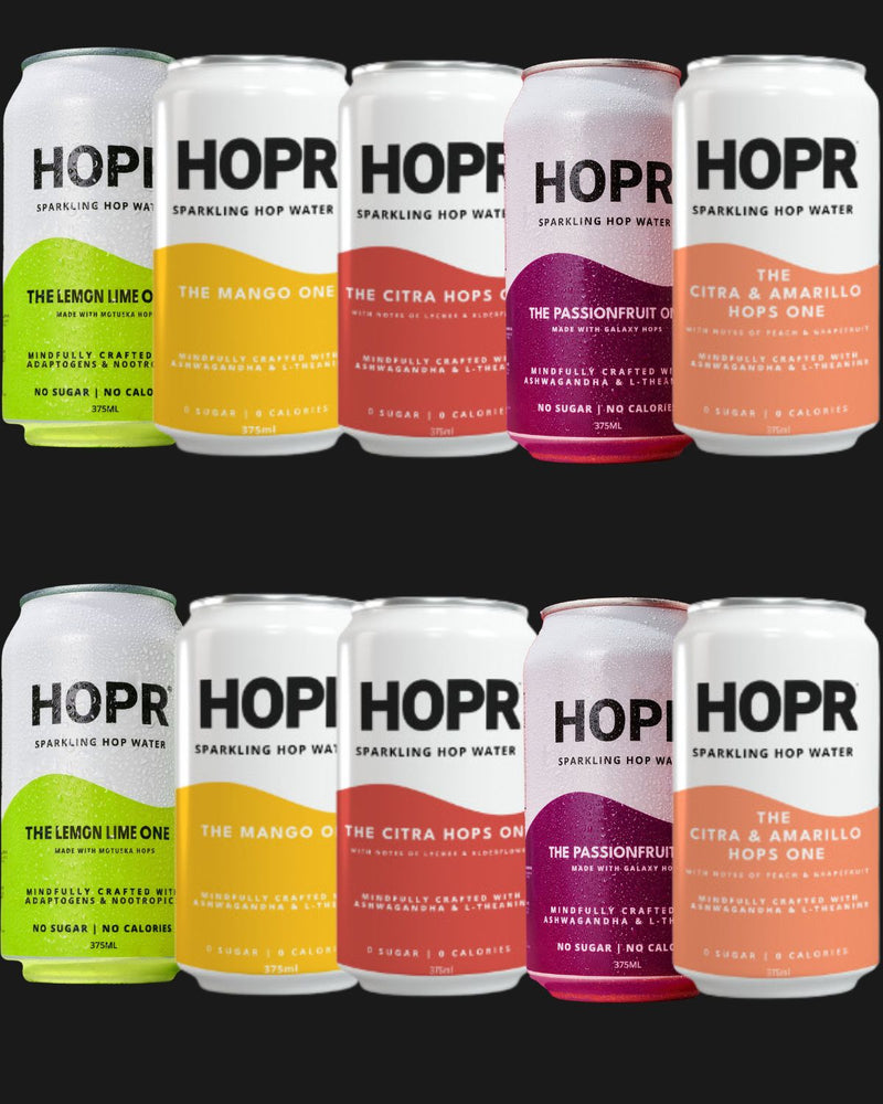 HOPR Non Alcoholic Sparkling Hop Water, The Ultimate Mixed One - 5, 10 ...
