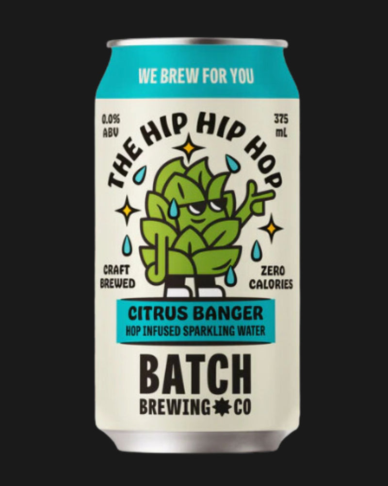 Batch Brewing Company  Non Alcoholic Hip Hip Hop Citrus Banger - Hop Infused Sparkling Water - Non Alcoholic 375mL