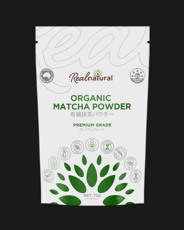 REAL NATURAL ORGANIC MATCHA POWDER - NON ALCOHOLIC 70G