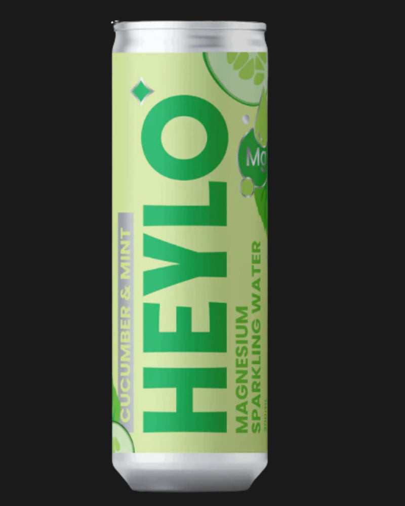 HEYLO Non Alcoholic Magnesium Sparkling Water - Detox Cucumber Mint 300mL